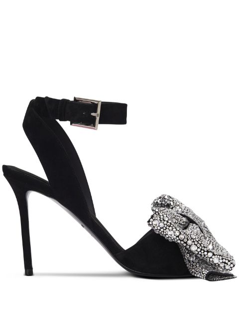 Balmain rhinestone bow sandals Women