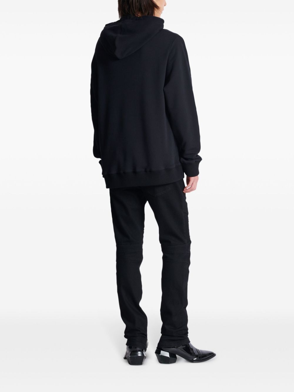 Cheap Balmain crystal-embellished hoodie Men