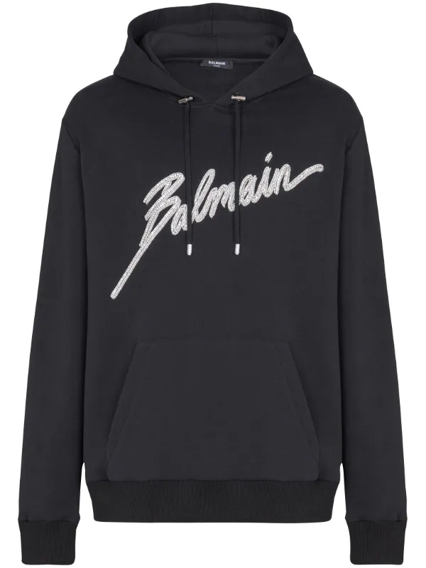 BALMAIN ブラック フーディ 極美品BALMAIN（バルマン）黒Lジップアップ