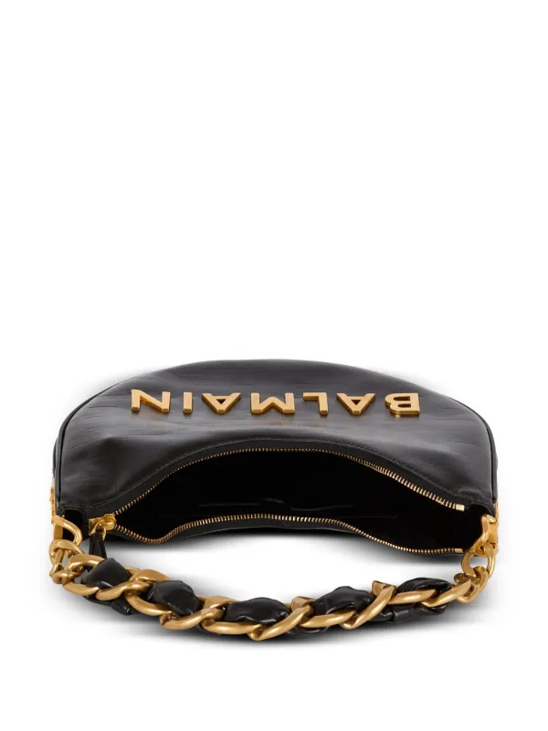 BALMAIN スモル1945ソフトハック DN0FD871LETF 0DA Balmain 1945 Soft Moon Shoulder Bag | Black | FARFETCH