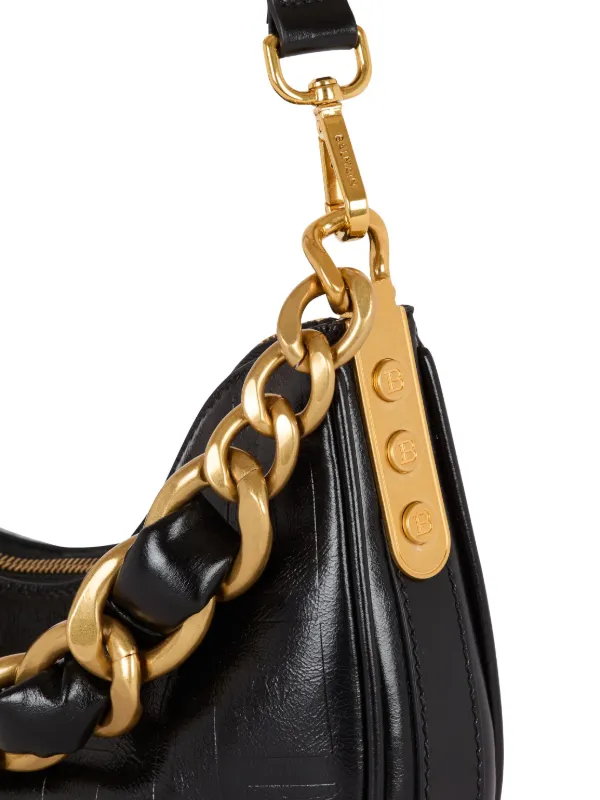 【関税込み】Balmain ブラック 1945 Soft Moon バッグ 1945 Soft Moon bag in diamond-quilted nylon black - Men