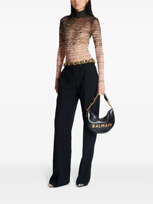 Balmain 1945 Soft Moon Shoulder Bag | Black | FARFETCH