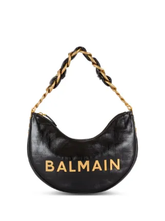 Balmain 1945 Soft Moon Shoulder Bag | Black | FARFETCH