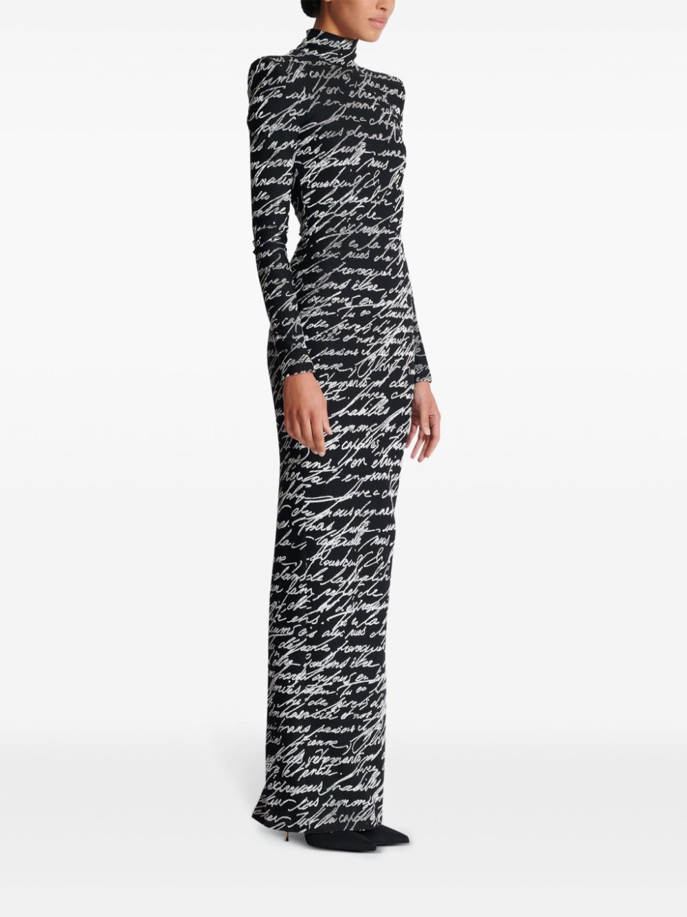 Balmain all-over slogan-print maxi dress Women