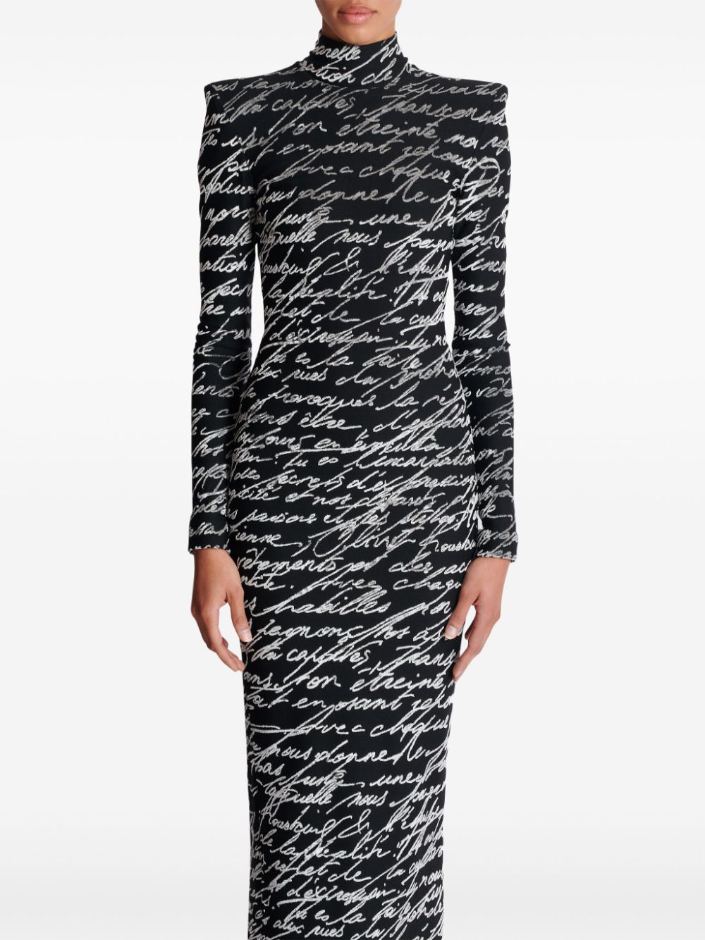 Balmain all-over slogan-print maxi dress Women