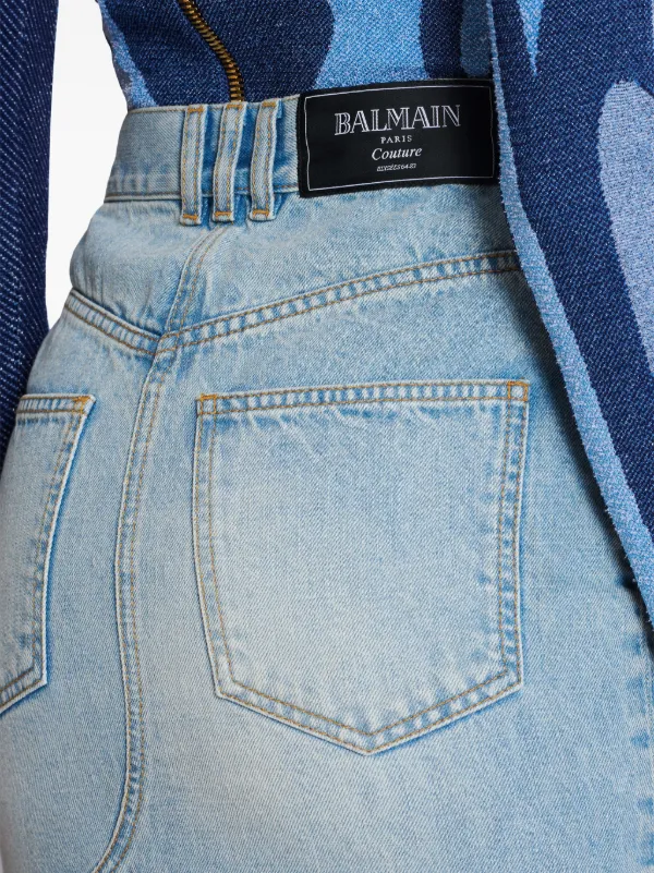 balmain デニムスカート Balmain デニムスカート | ブルー | FARFETCH JP