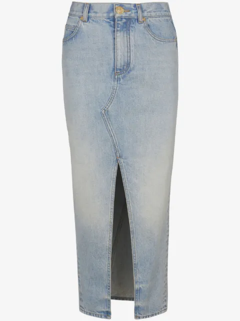 Balmain falda de mezclilla midi