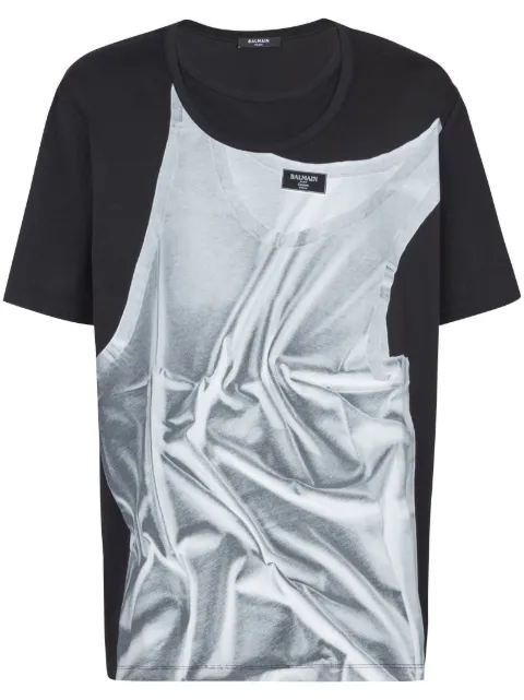 Balmain playera con estampado gráfico