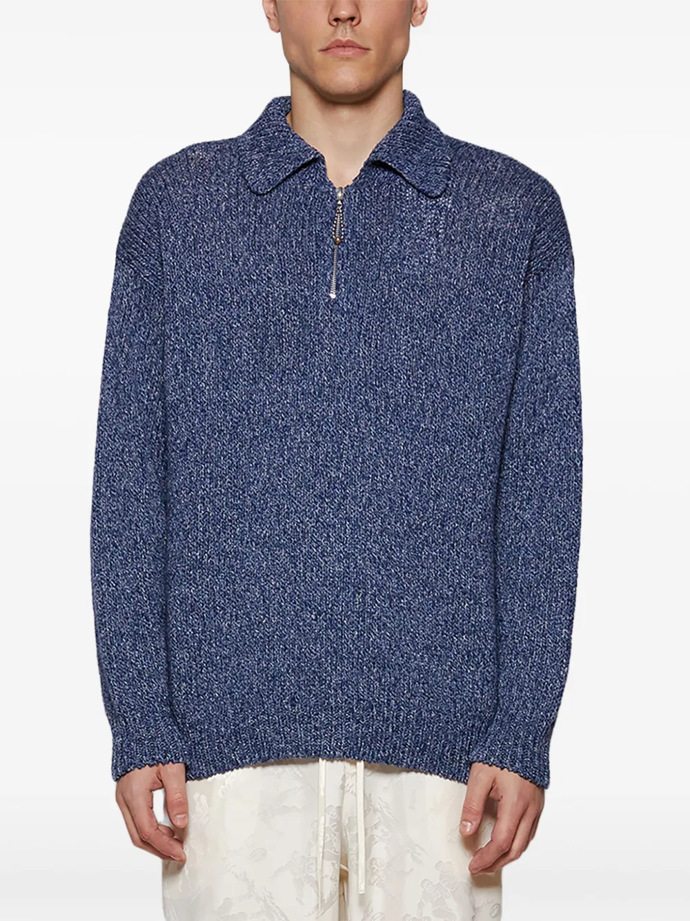 Bode Mélange Polo Shirt In Blue