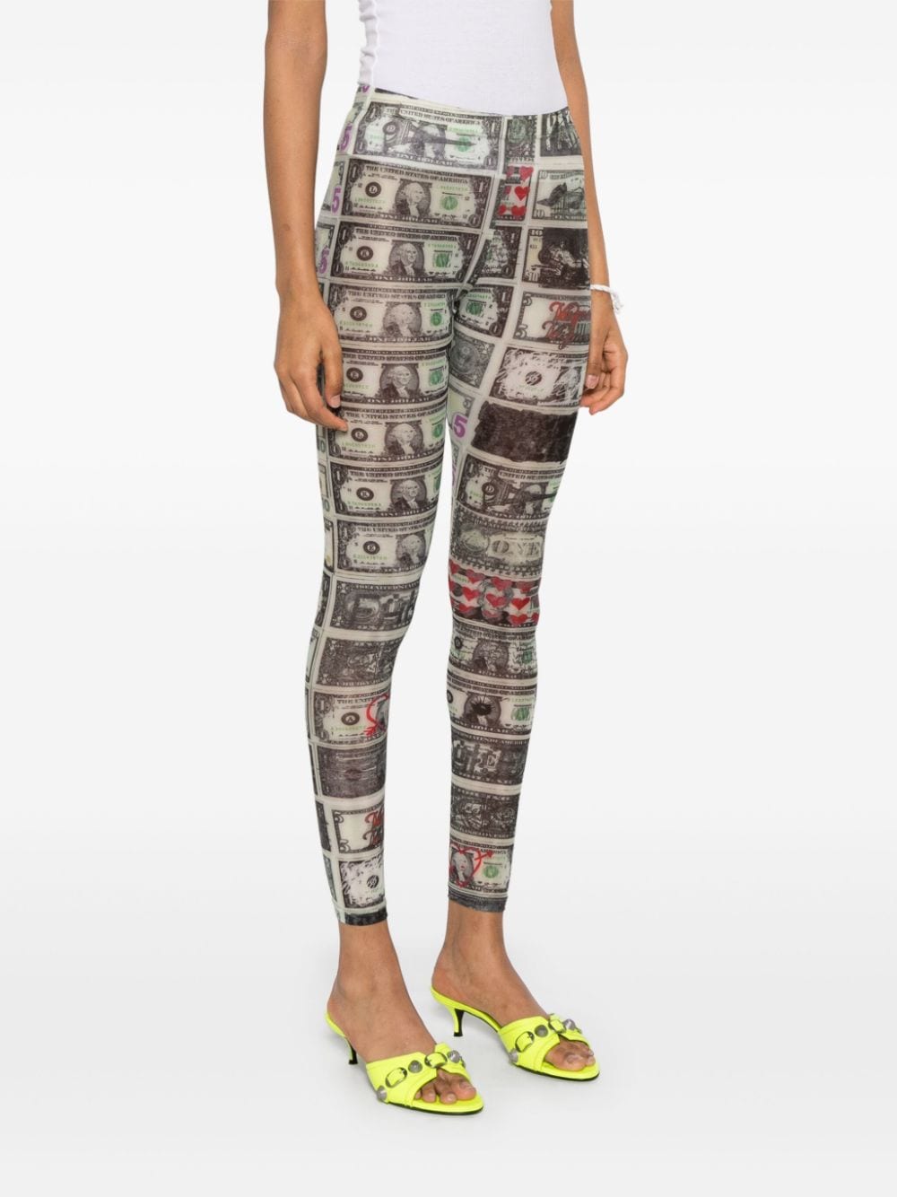 Shop Vaquera Dollar-print Leggings In Green