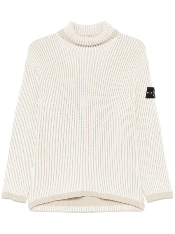 Stone Island リブニット セーター | ニュートラル | FARFETCH JP