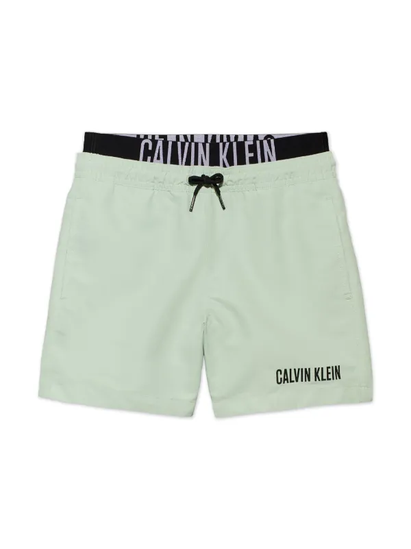 Calvin Klein Kids logo print Swim Shorts Green FARFETCH IE