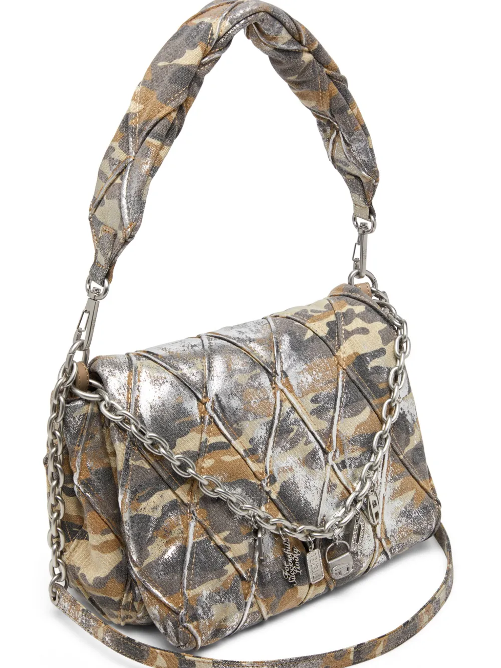 Shop Diesel Charm-d Shoulder Bag In Brown