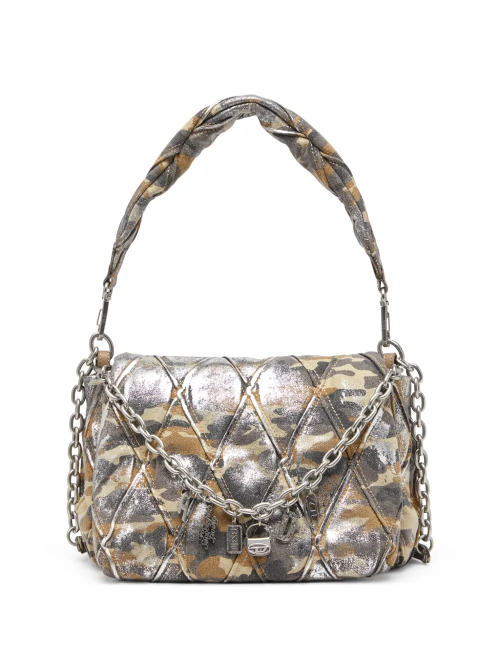 Shop Diesel Charm-d Shoulder Bag In Brown