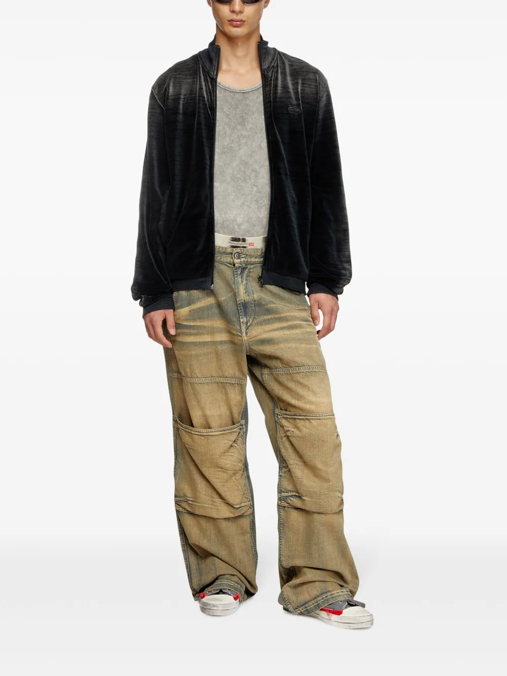 Diesel D-SHIFT jeans met wijde pijpen - Beige
