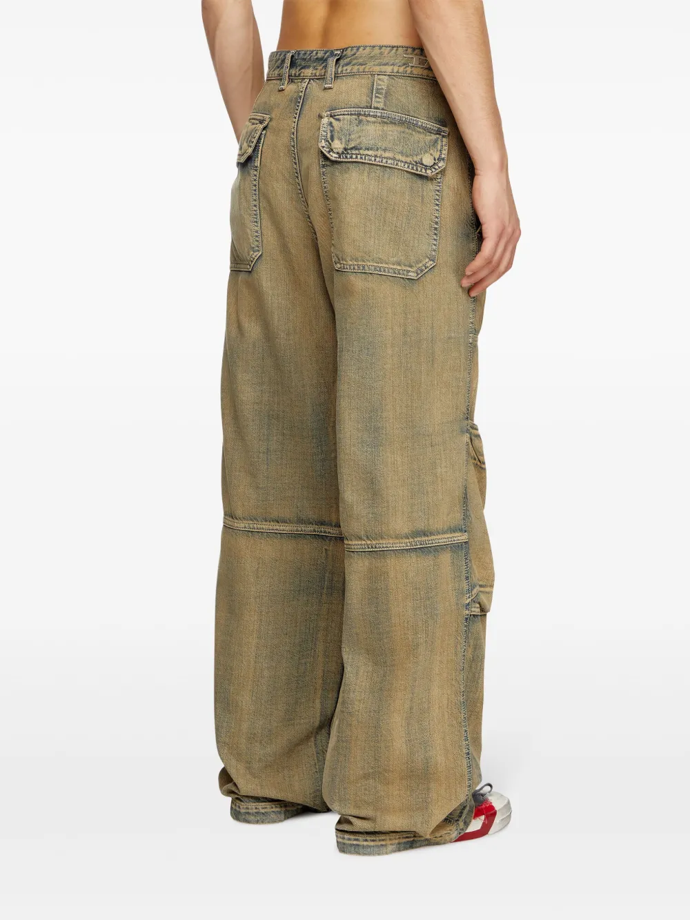 Diesel D-SHIFT jeans met wijde pijpen Beige
