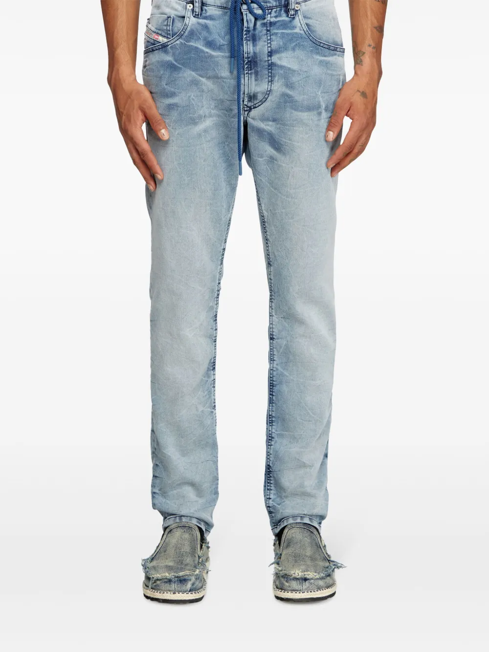 Diesel D-Krooley jeans met toelopende pijpen Blauw