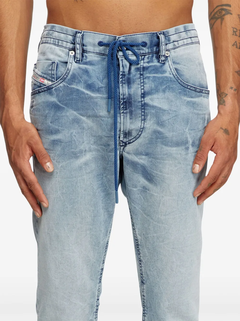 Diesel D-Krooley jeans met toelopende pijpen Blauw