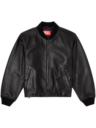 Diesel Jaqueta L-Ilyan De Couro | Preto | FARFETCH BR
