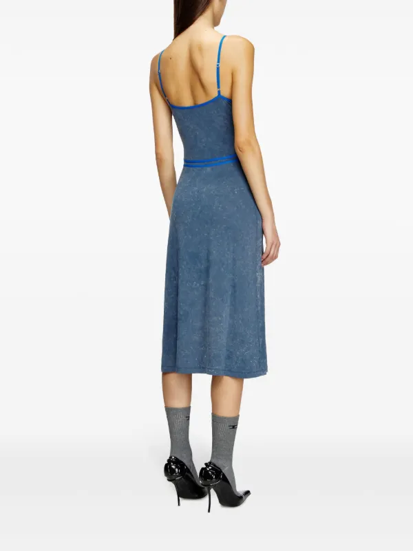 diesel fall 2023 blue dress Women's Long denim dress with devor | Blue