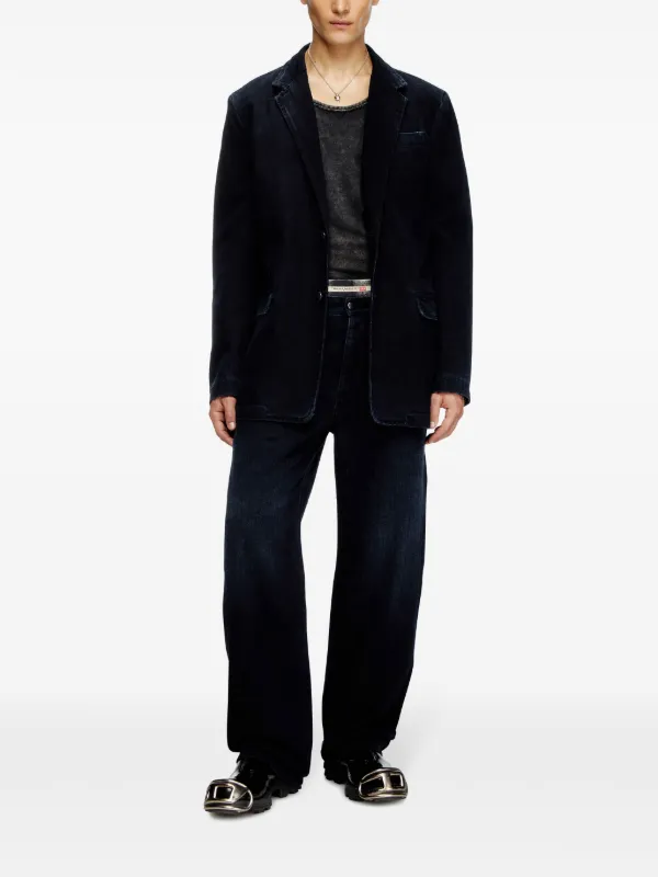 DIESEL デニムジャケット レザー襟
