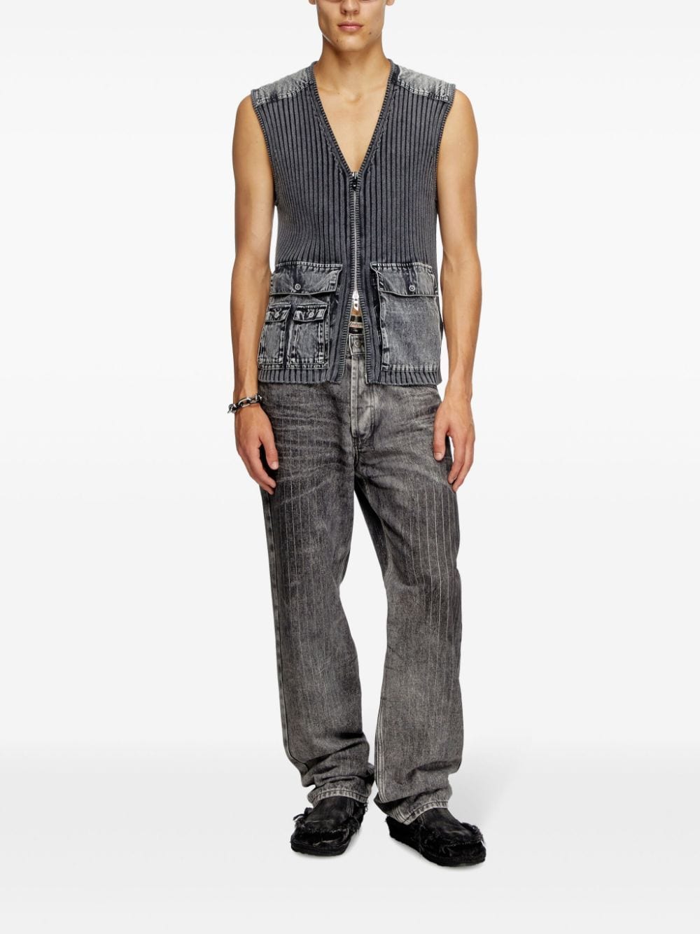 Shop Diesel K-margie Vest In Grey