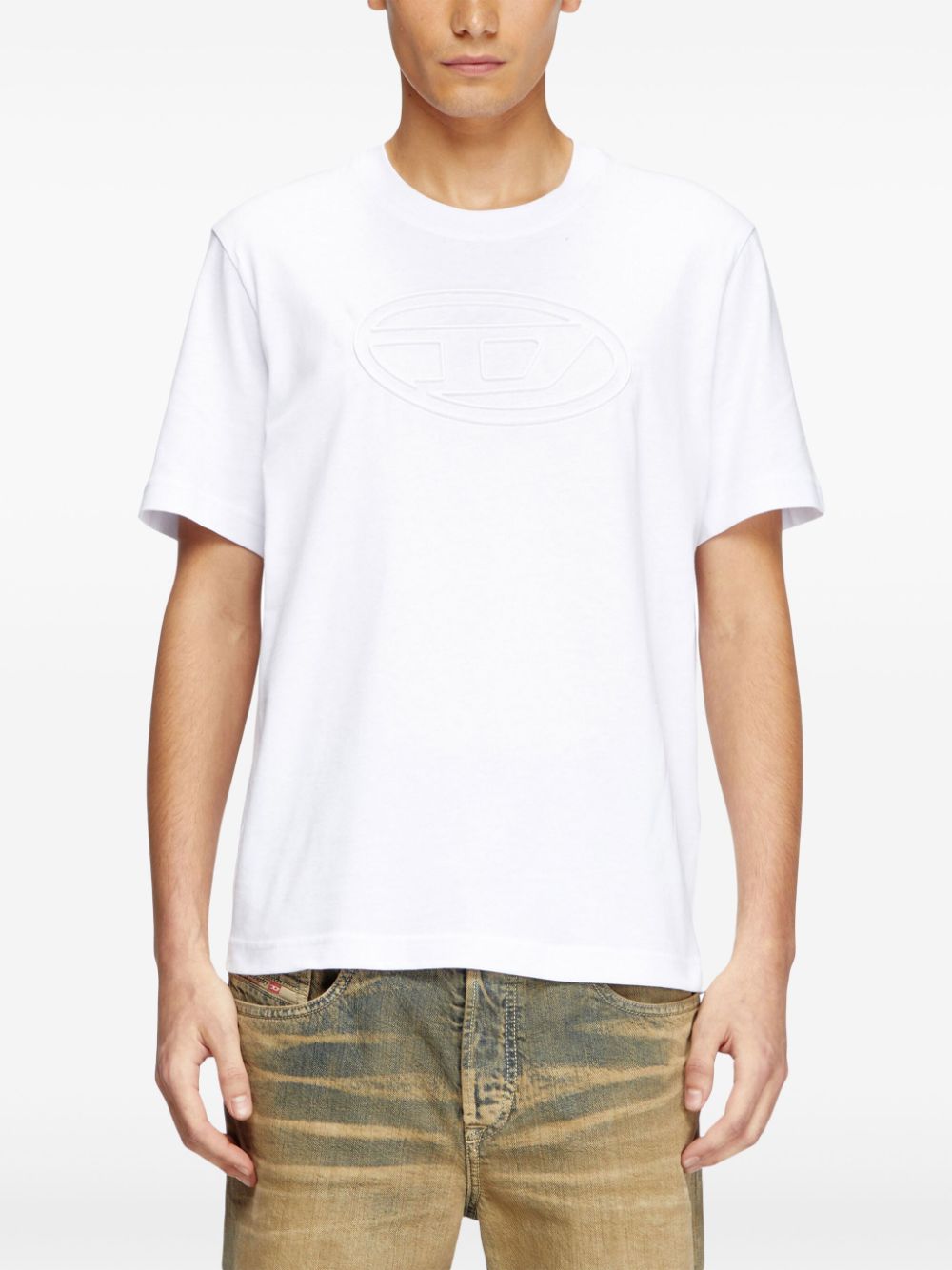 Shop Diesel T-adjust T-shirt In White