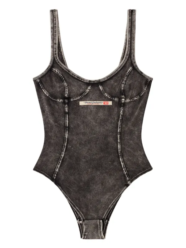 【送料&関税込】Diesel One-piece Swimsuit Ut-body-utlt Women's Swimsuit with cut-out logo | Black | Diesel