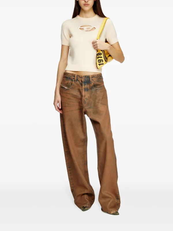 Diesel M-Argarin-SS Knitted Top | Neutrals | FARFETCH