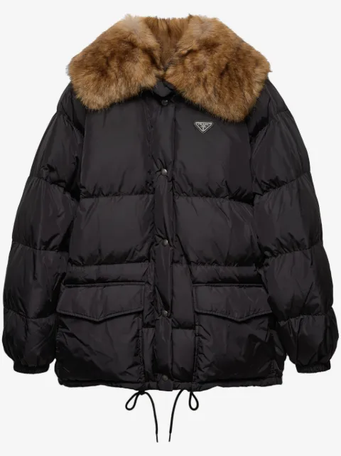Prada enamel triangle-logo padded jacket 