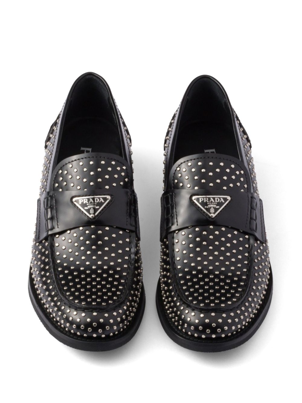 Prada Loafers verfraaid met studs Zwart