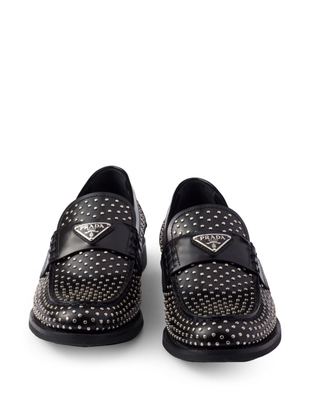 Prada Loafers verfraaid met studs Zwart