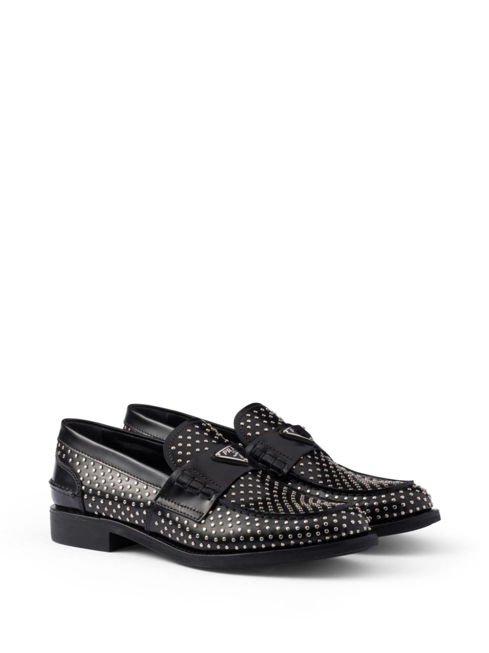 Prada Loafers verfraaid met studs - Zwart