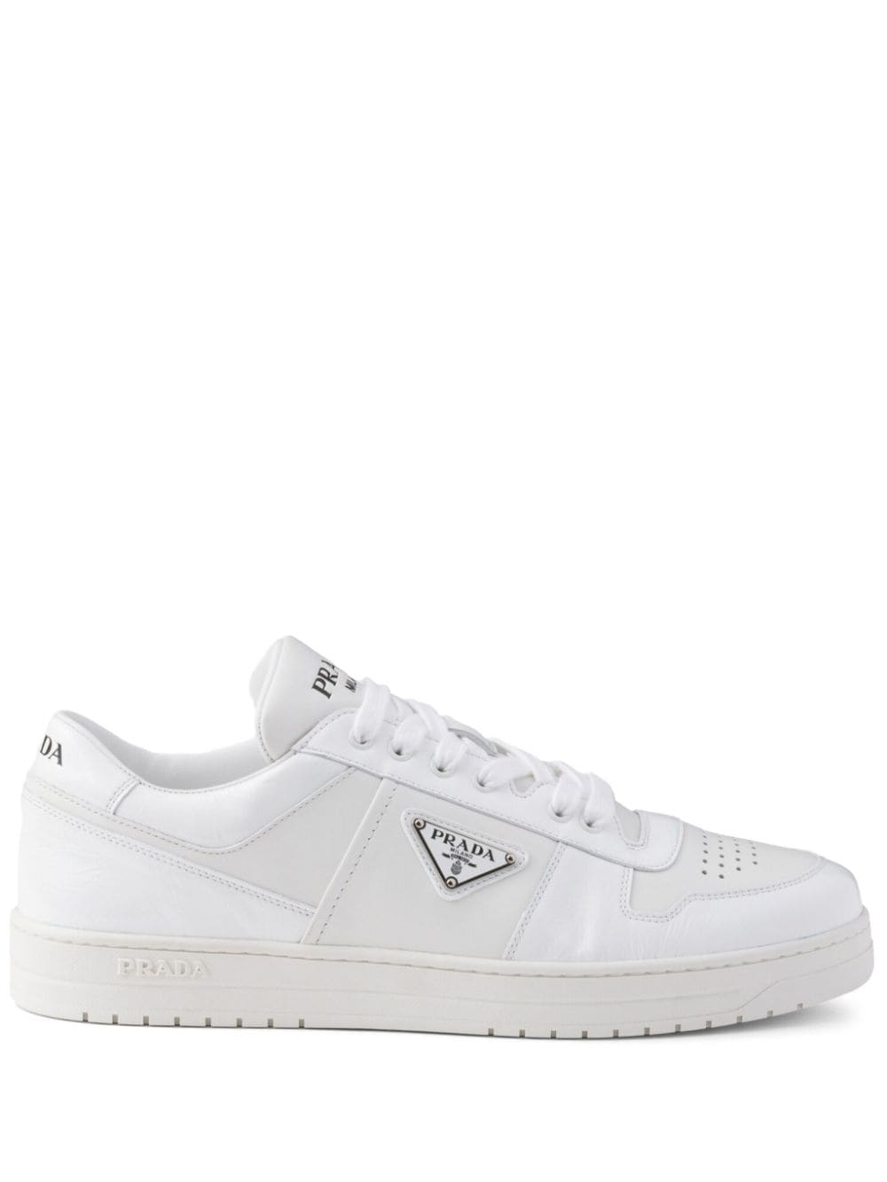 Prada Downtown Leather Sneakers White FARFETCH