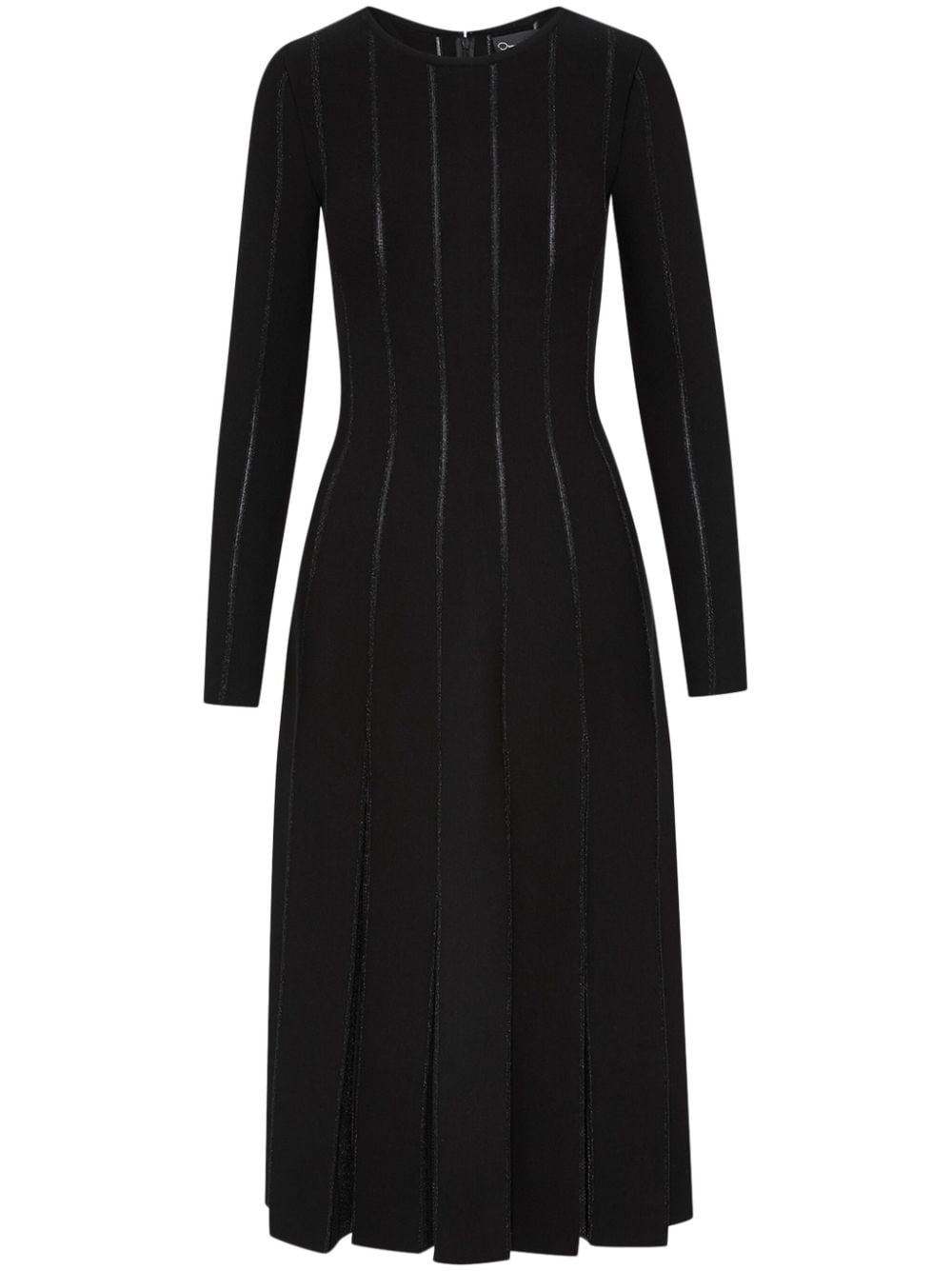 Oscar de la Renta Pleated Inset knitted dress – Black