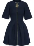 Oscar de la Renta zip-front tweed dress - Blue