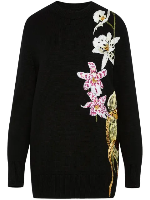 Oscar de la Renta Orchid crochet sweater