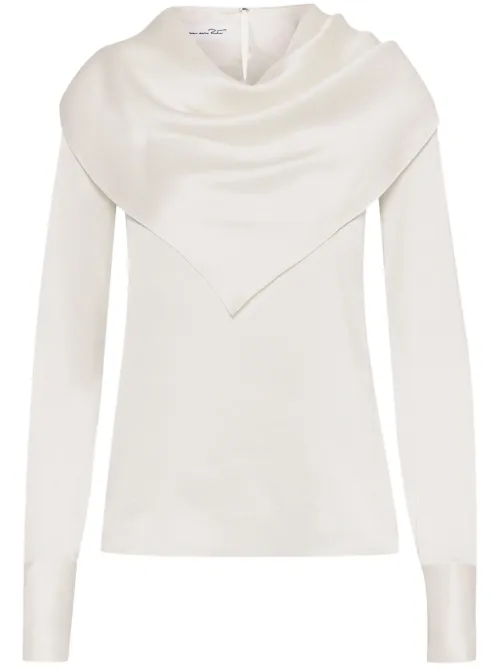 Blouse en soie à design drapé - Oscar de la Renta - Modalova