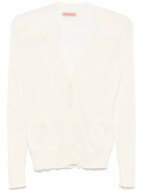 Cardigan à détails en dentelle - Ermanno Scervino - Modalova