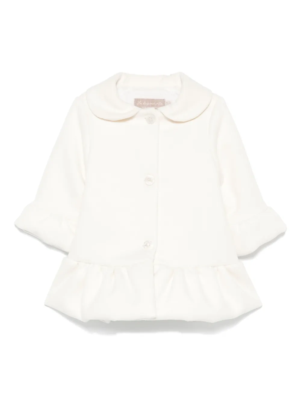 La Stupenderia Babies' Peplum-hem Coat In 白色
