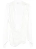 Mônot satin wrap mini dress - White