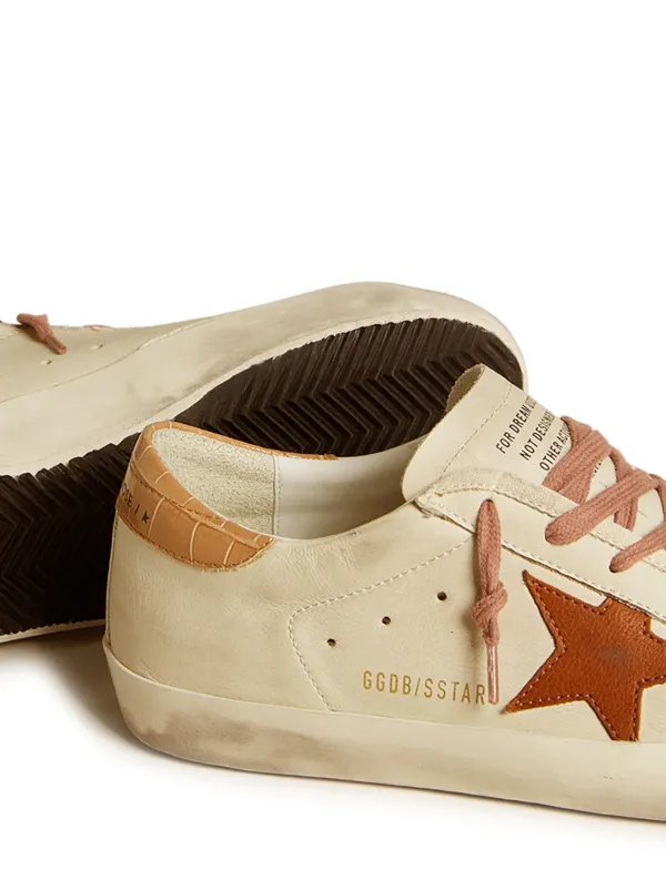 Golden Goose Super Star Sneakers With Leather Star And crocodile