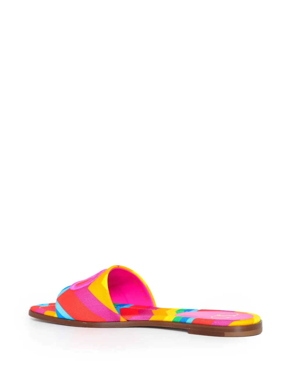 Valentino Garavani chevron-pattern slides Pink