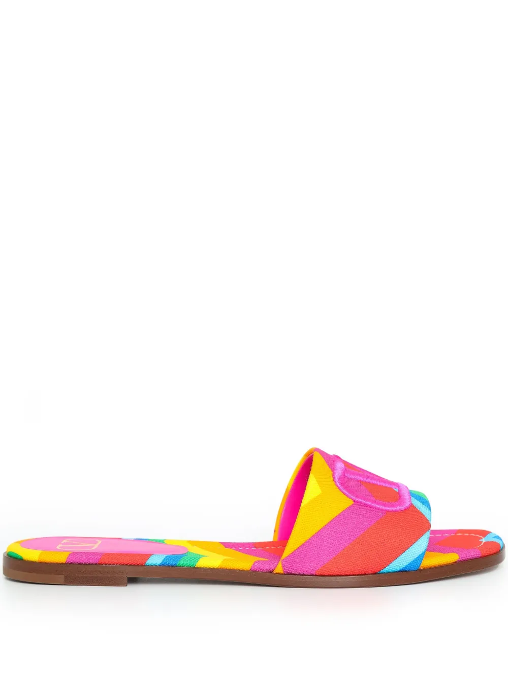 Valentino Garavani Slippers met chevron patroon Roze