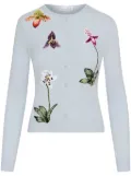 Oscar de la Renta Orchid Threadwork cardigan - Blue