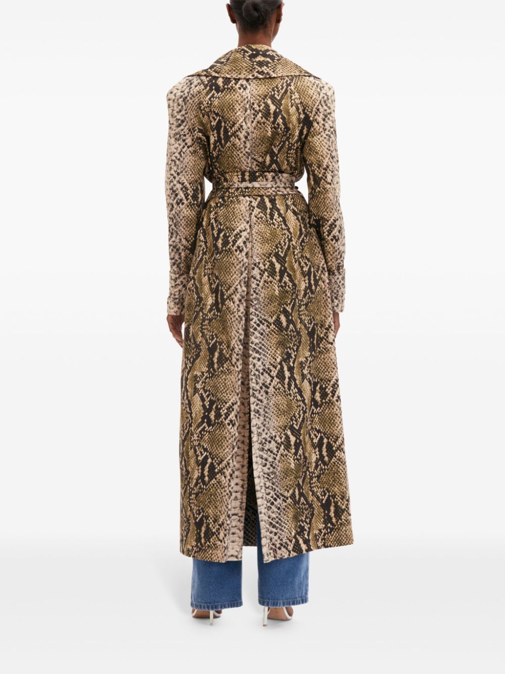 OSCAR DE LA RENTA SNAKE COTTON TRENCH COAT 