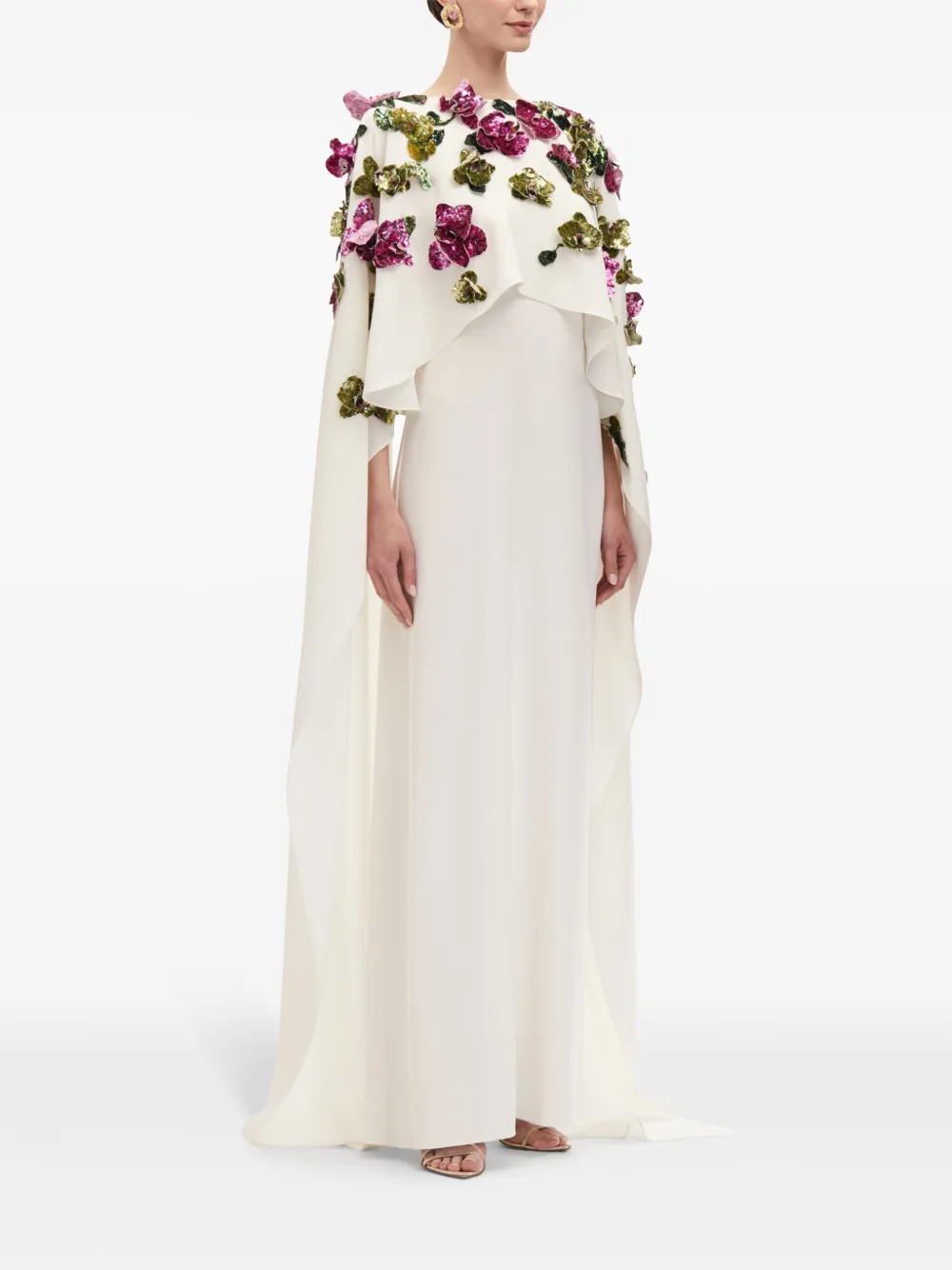 Oscar de la Renta Orchid tuniek met geborduurde pailletten Wit