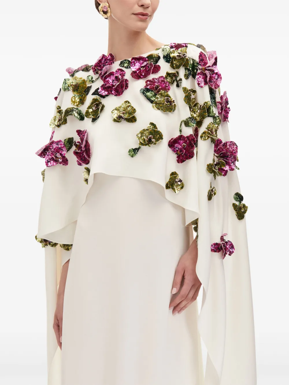 Oscar de la Renta Orchid tuniek met geborduurde pailletten Wit