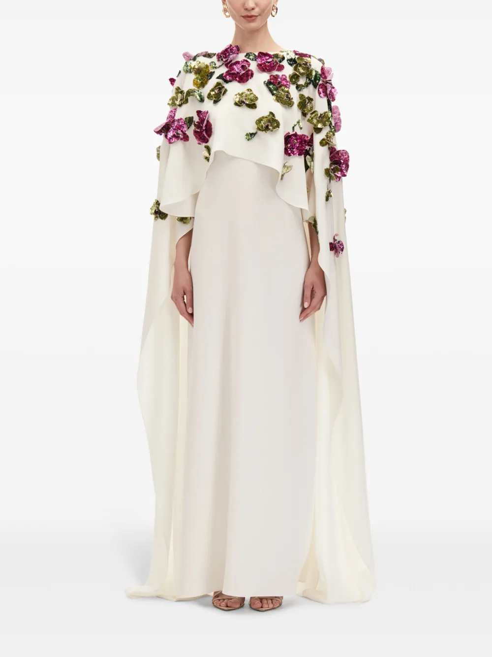 Oscar de la Renta Orchid tuniek met geborduurde pailletten - Wit