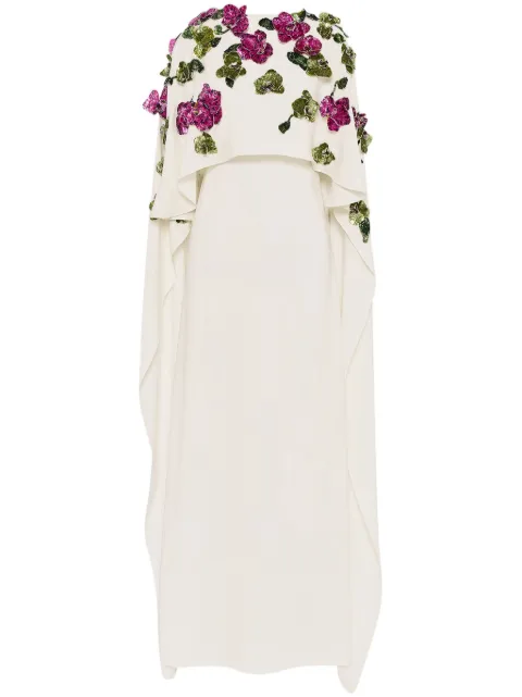 Oscar de la Renta Orchid sequin-embroidered kaftan